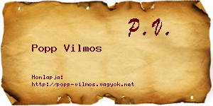 Popp Vilmos névjegykártya